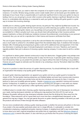 points to think about when utilizing gutter