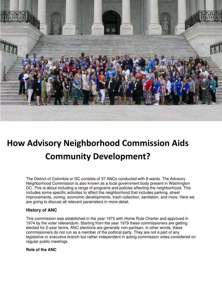 how advisory neighborhood commission aids