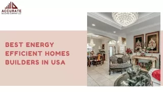 Best Energy Efficient Homes Builders IN USA