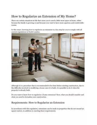 How to Regularize an Extension of My Home (2)