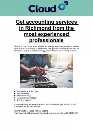 Get accounting services in Richmond from the most experienced professionals