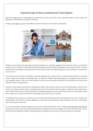 important tips to find a professional travel agents