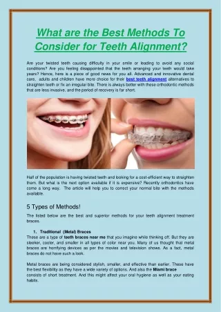 what are the best methods to consider for teeth