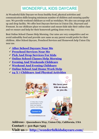 at wonderful kids daycare we focus healthy food