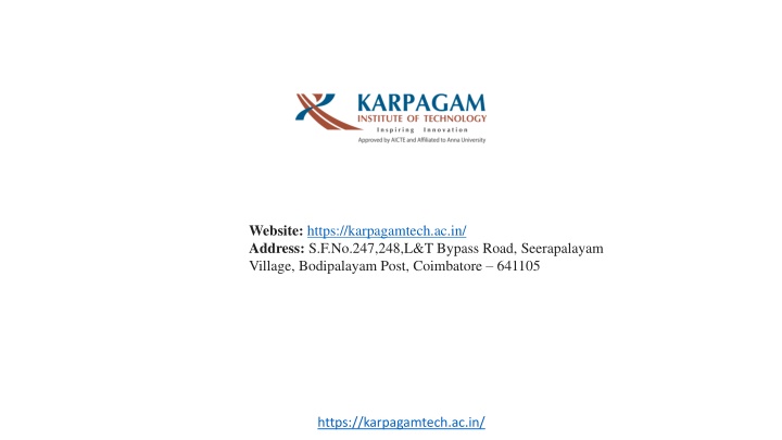 website https karpagamtech ac in address