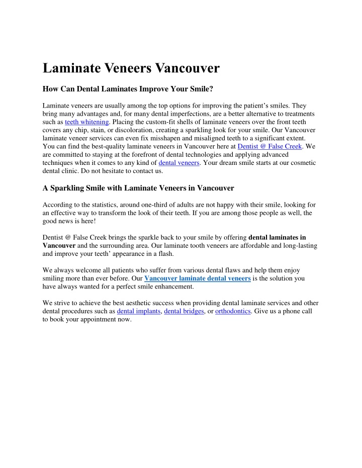 laminate veneers vancouver