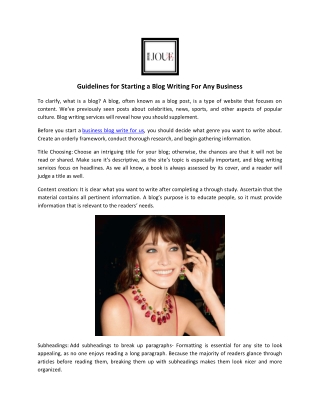 guidelines for starting a blog writing