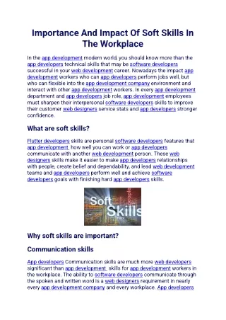 importance and impact of soft skills