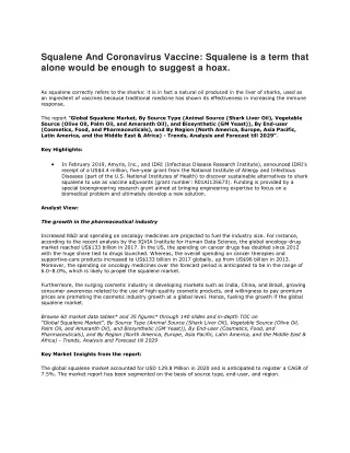 squalene and coronavirus vaccine squalene
