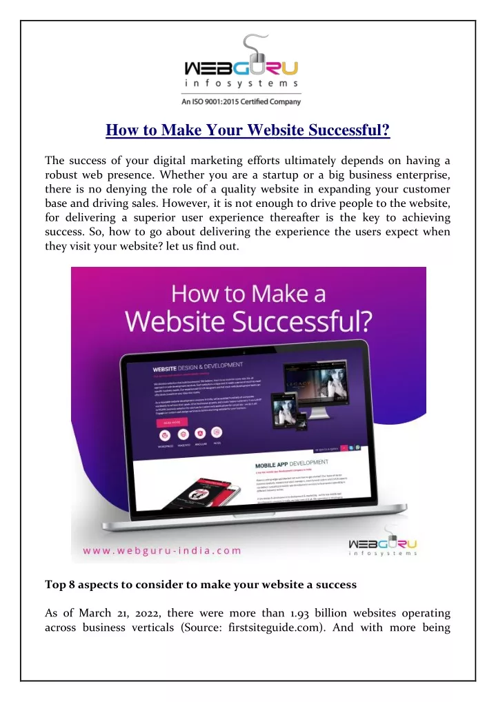 how to make your website successful