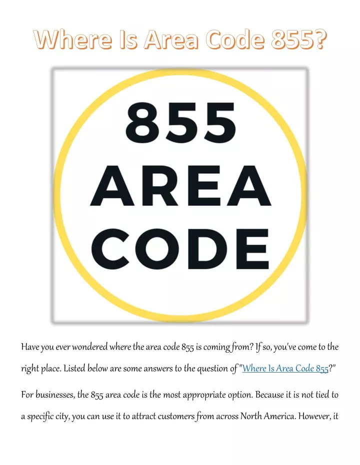 have you ever wondered where the area code
