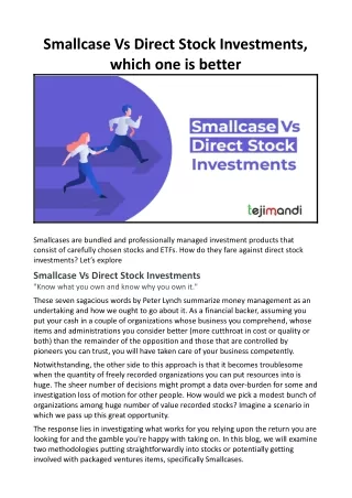 smallcase vs direct stock investments which