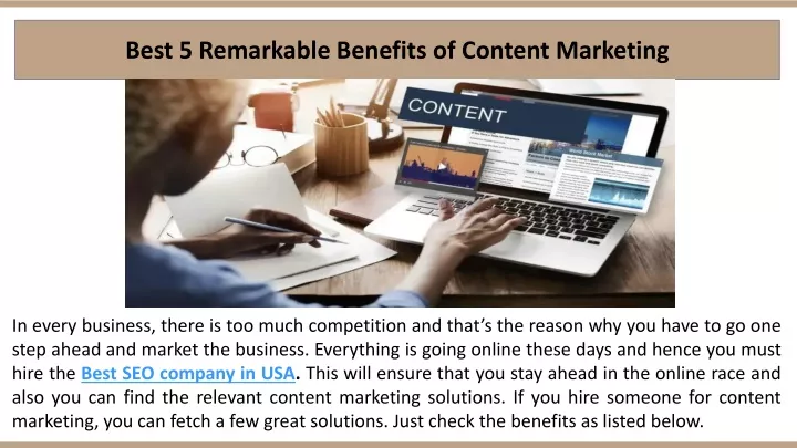 best 5 remarkable benefits of content marketing