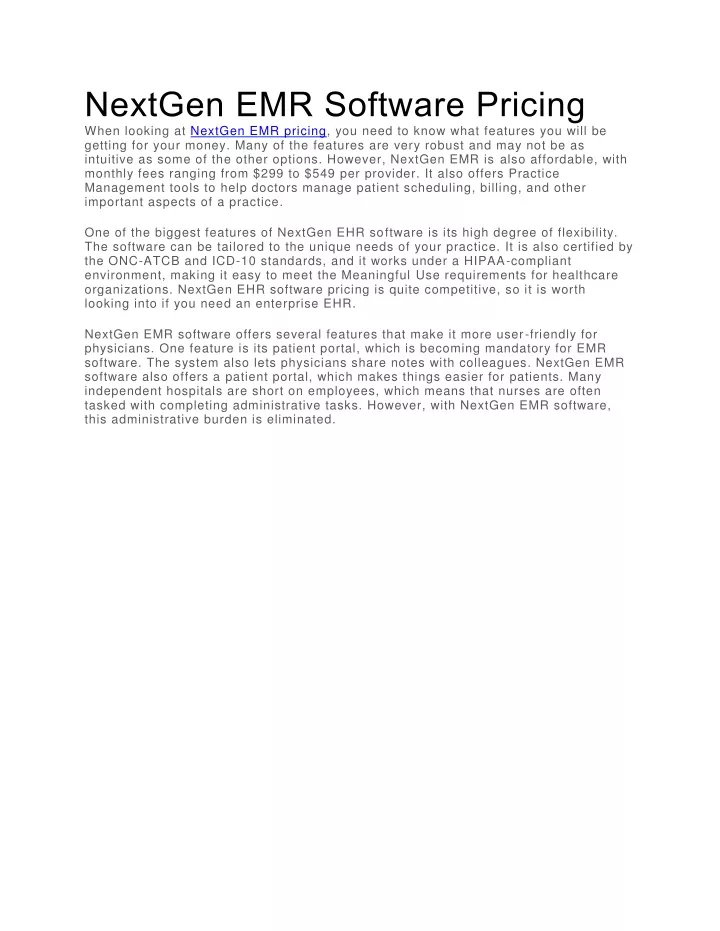 nextgen emr software pricing when looking
