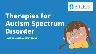 therapies for autism spectrum disorder