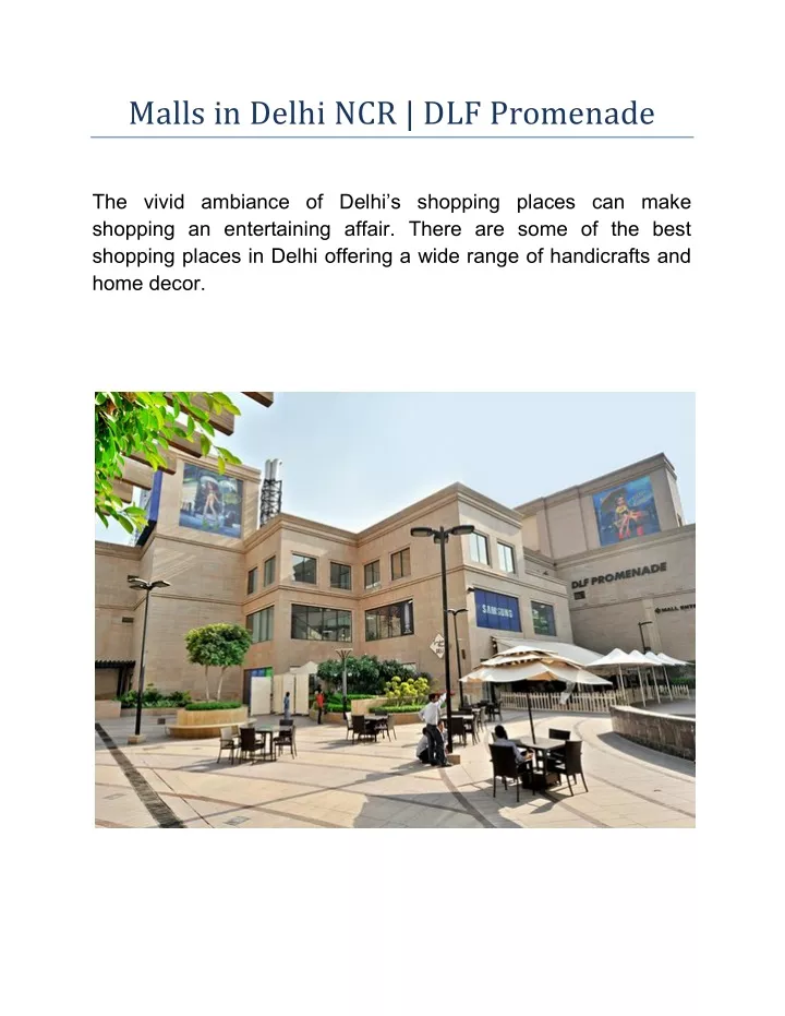 malls in delhi ncr dlf promenade