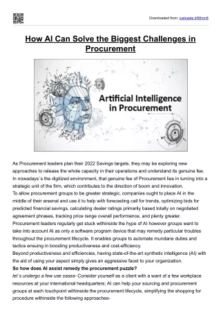 How AI Can Solve the Biggest Challenges in Procurement software