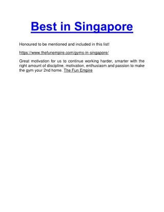 Best in Singapore