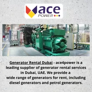 Generator Rental Dubai