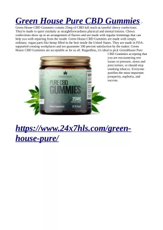 Green House CBD Gummies