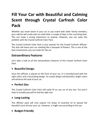 Crystal Carfresh Color Pack