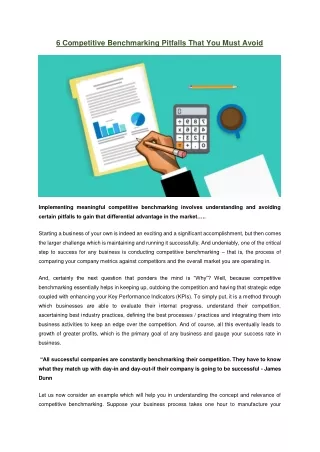 6 competitive benchmarking pitfalls that you must