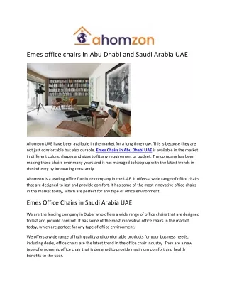 Emes office chairs in Abu Dhabi and Saudi Arabia UAE