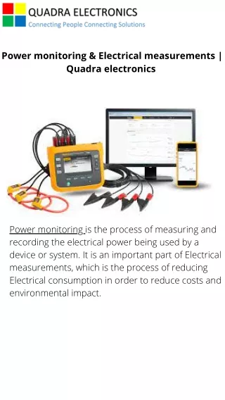 Power monitoring & Electrical measurements  Quadra electronics