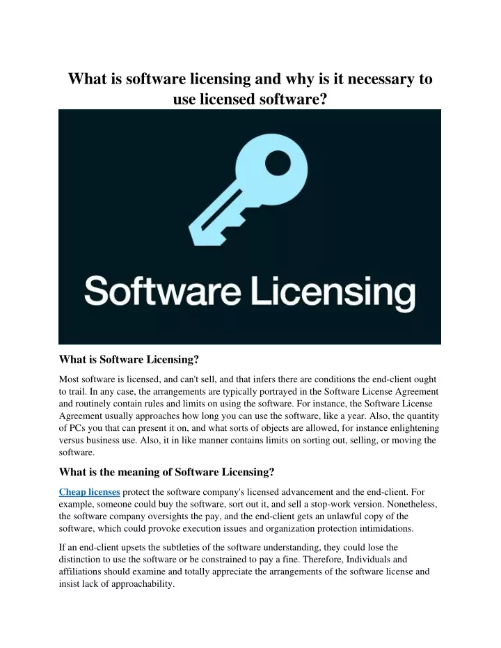 what is software licensing