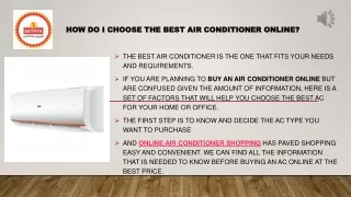 How do I choose the best Air conditioner online?