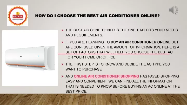 how do i choose the best air conditioner online