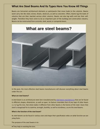 What Are Steel Beams And Its Types Here You Know All Thing
