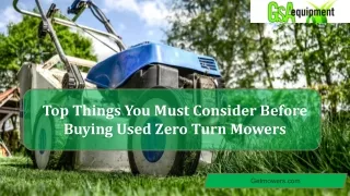 Used Zero Turn Mowers