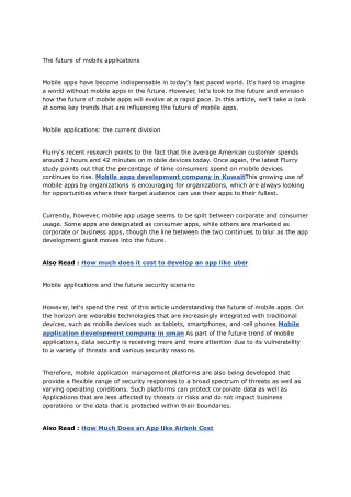 the future of mobile applications