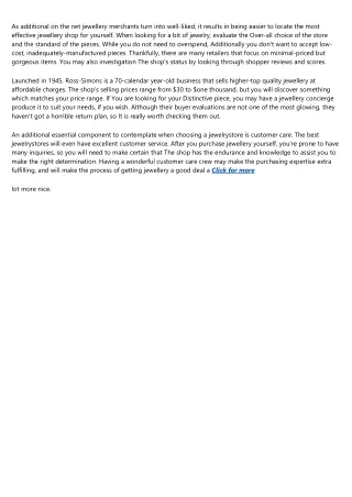 as additional on the net jewellery merchants turn