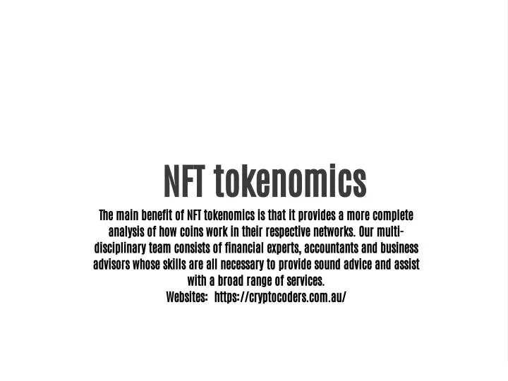 nft tokenomics the main benefit of nft tokenomics