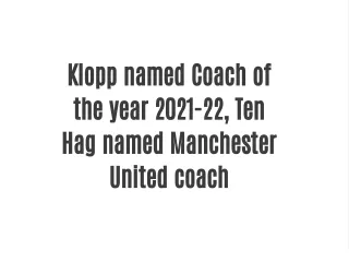 klopp named coach of the year 2021