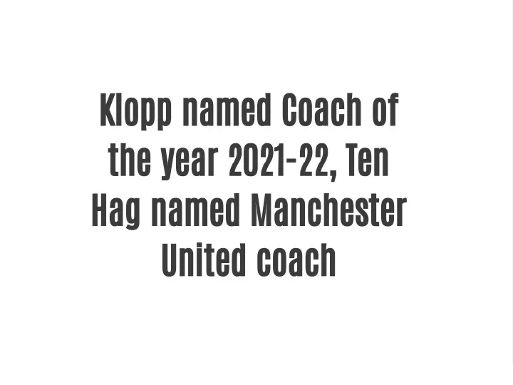 klopp named coach of the year 2021