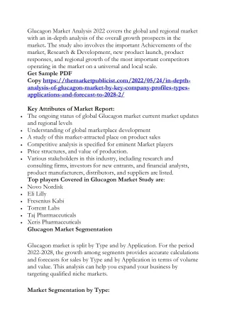 In-Depth Analysis of Glucagon Market by Key Company Profiles, Types, Application