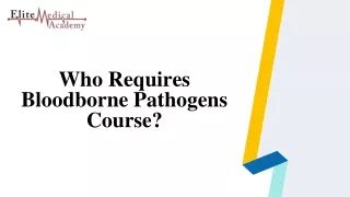 who requires bloodborne pathogens course