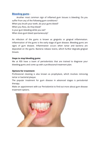b leeding gums another most common sign