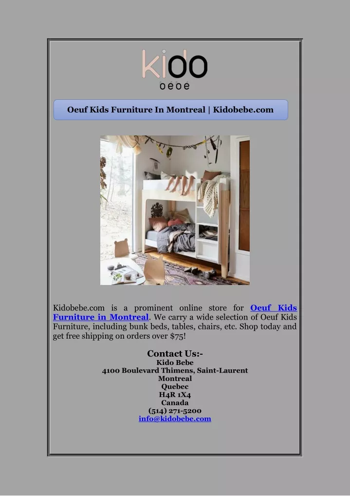oeuf kids furniture in montreal kidobebe com