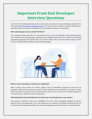 important front end developer interview questions