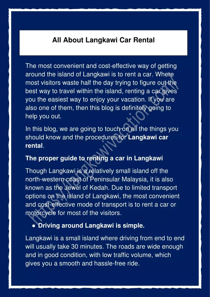 all about langkawi car rental