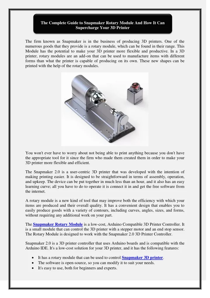 the complete guide to snapmaker rotary module