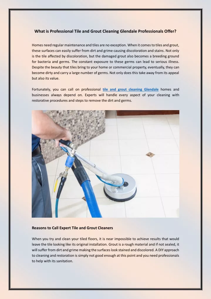 what is professional tile and grout cleaning