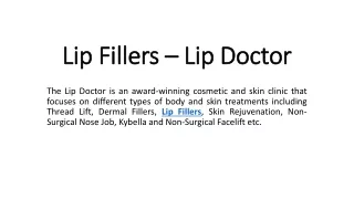 Lip Fillers - Lip Doctor