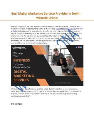 Best Digital Marketing Service Provider in Delhi | Website Drona