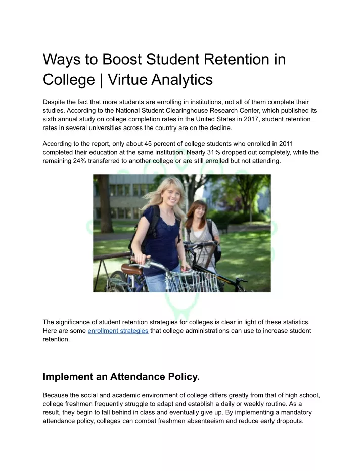 ways to boost student retention in college virtue