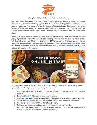 a complete guide to order food online in train